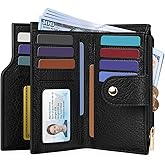 Airkit Small Wallet for Women, RFID Blocking Credit Card Holder | 1 Zipper Pocket, 1 Cash Compartment, 3 ID Windows, 16 Card Slots