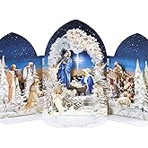 Pop up Christmas Cards Nativity, 3D Holy Night Nativity, Religious Card with Envelope for Holiday, Manger Scene, Angel, Jesus Christ, Holy Family, Handcrafted Decoration, Merry Christmas Gift