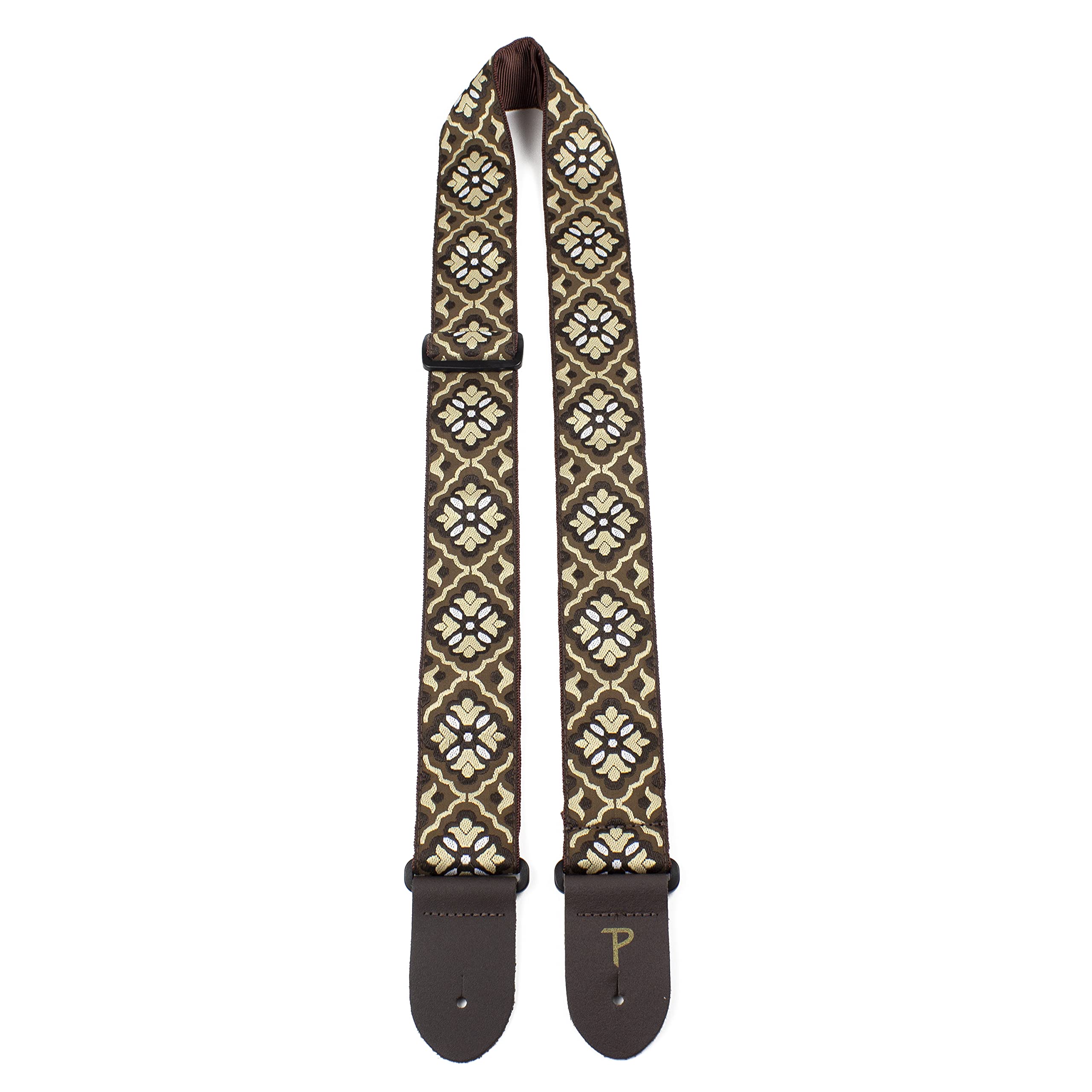 Perri's Leathers TWS-7066 Jacquard Guitar Strap - 2", Brown/Tan Floral