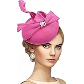 Zinniday 2026 Bow Fascinator Hats - Derby Fascinators Bowler Hat with Hairpin, 1920s Tea Party Hats for Women