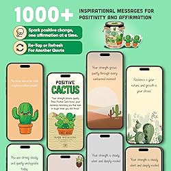 Positive Cactus Jar with 60 Daily Affirmation