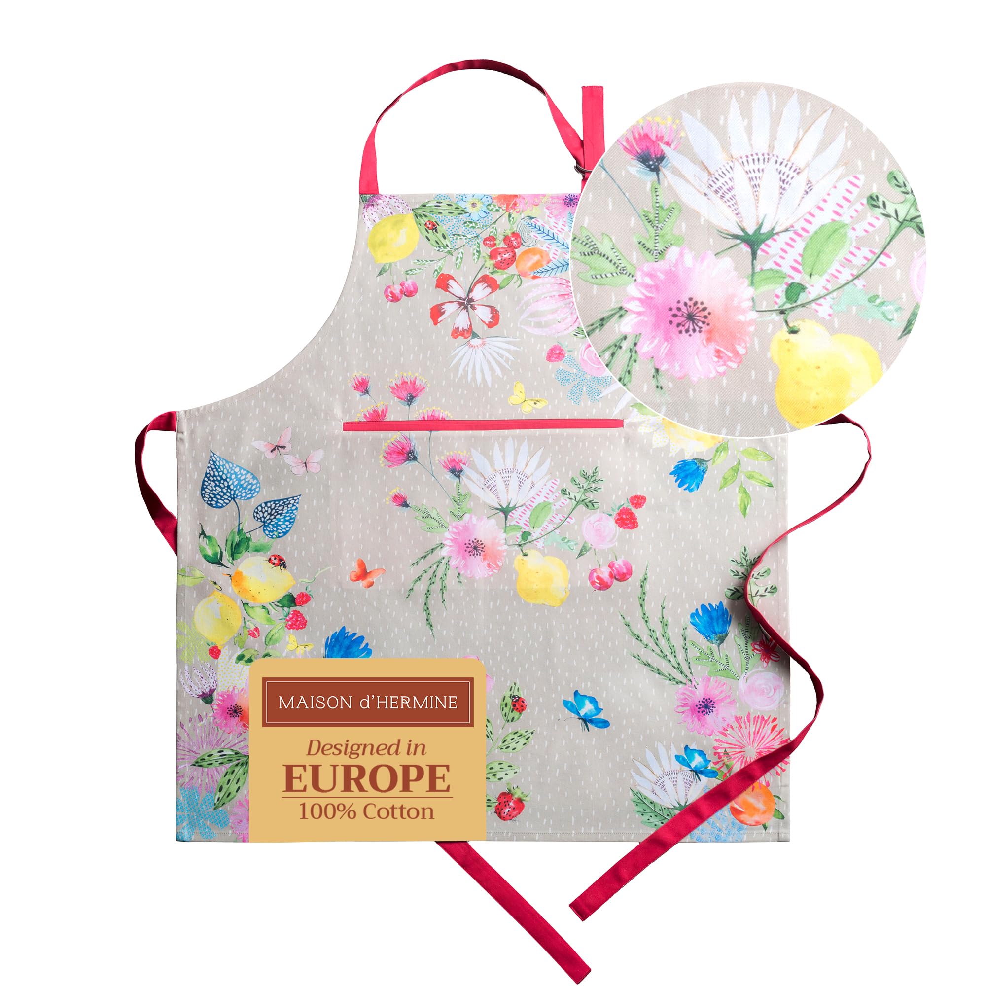 Maison d' Hermine 100% Cotton 1-Piece Kitchen Apron for women with Pocket Chef Apron and Mothers Day Gifts — image 1