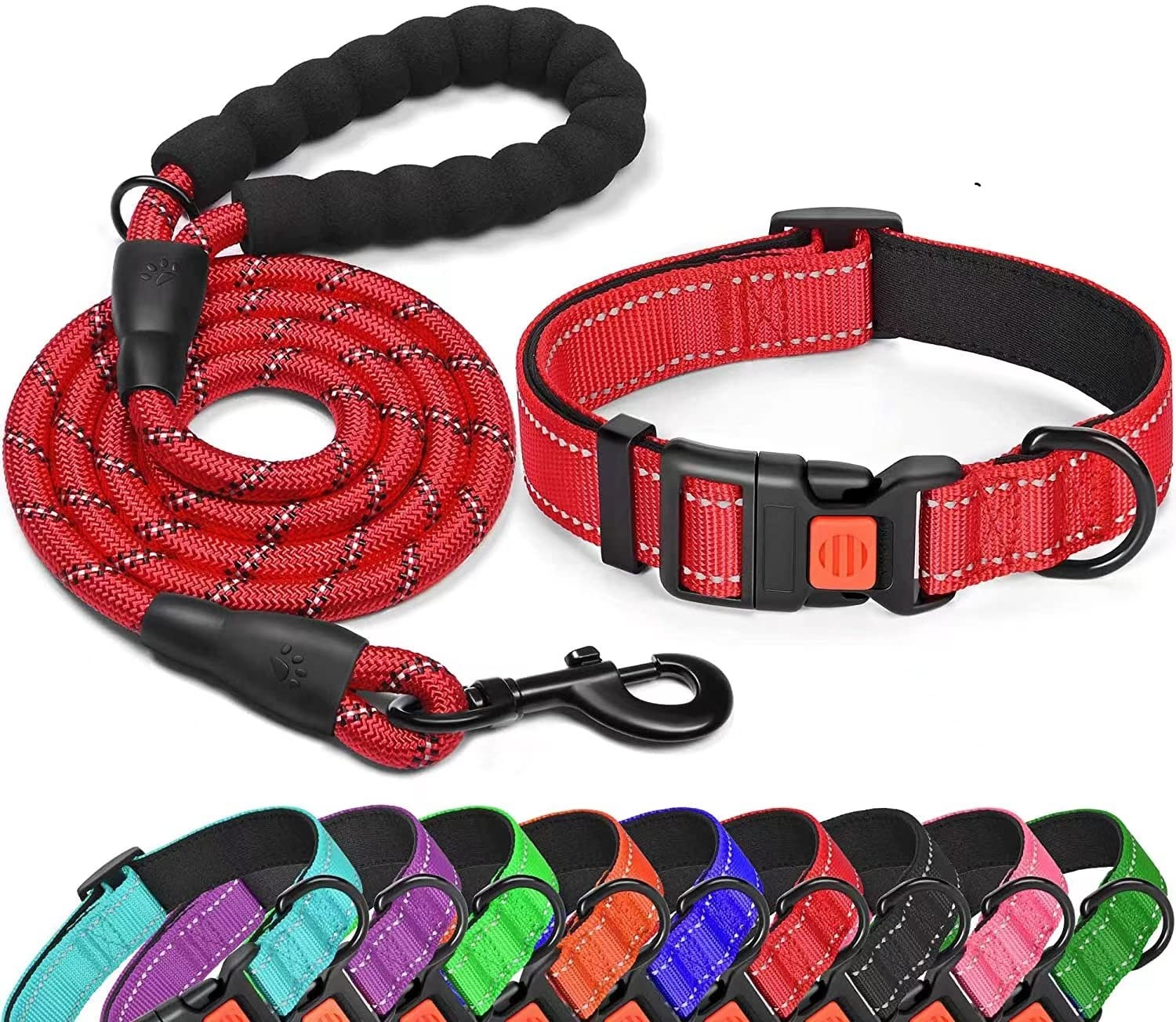 IMKRC Dog Collar - Adjustable Puppy Collars Dog Collar Medium Collars, Harnesses & Leads for Dogs Detachable with Safety Locking Buckle- shock collar for dogs Puppy Lead (S 12-15 inches, Red)