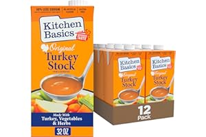 Kitchen Basics Turkey Stock - 32 oz Carton (Pack of 12) The Perfect Base for Your Savory Kitchen Recipes and Stocking Up