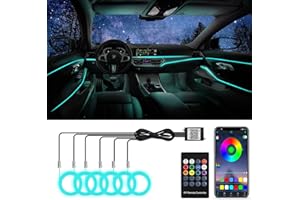 WEBUPAR 6 in 1 LED Car Strip Lights, Car Interior Lights with 276 inches Fiber Optic, Remote and APP Control, 16 Million Colors RGB Ambient Lighting Kits, Music Neon Light Accessories for Car Inside