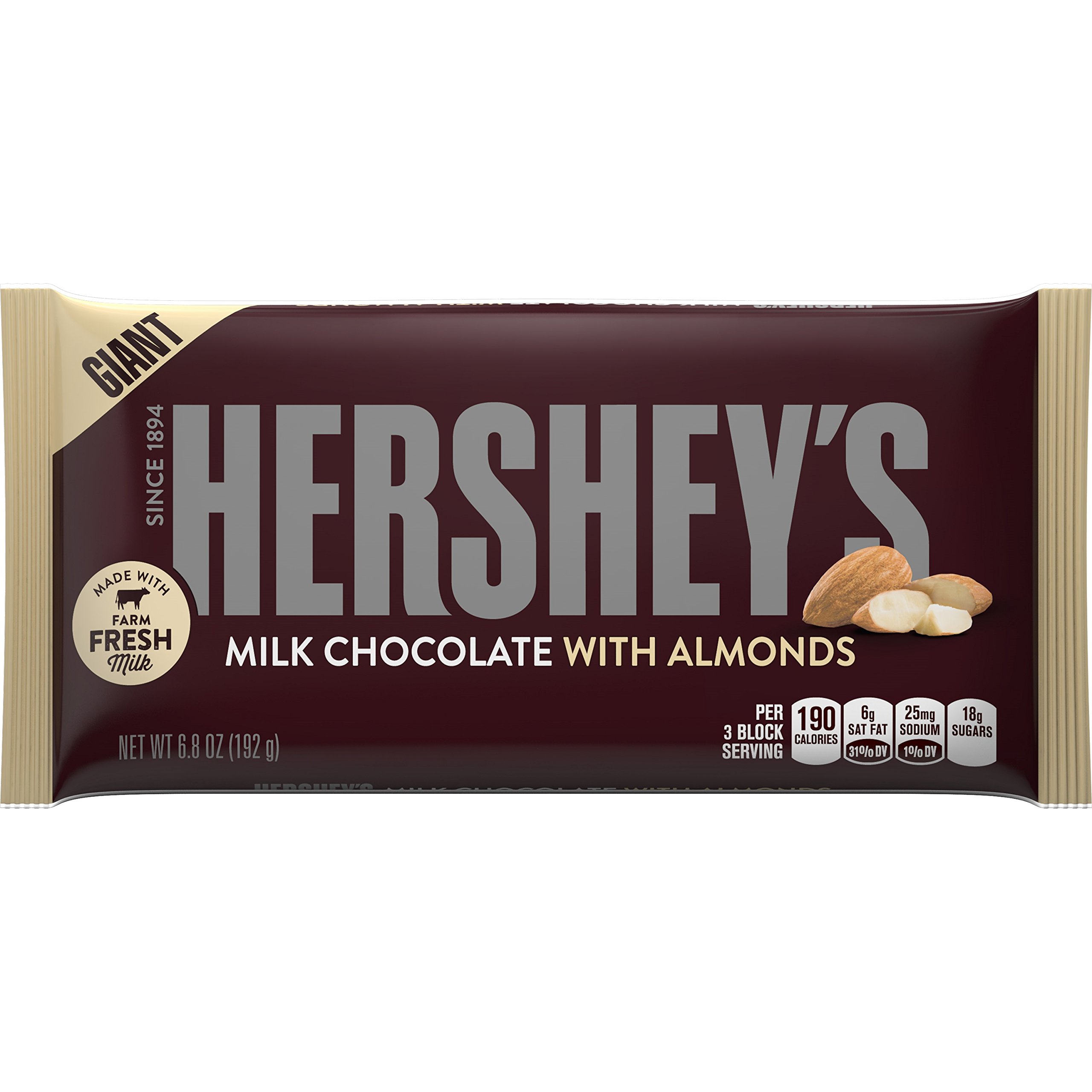 Amazon.com : HERSHEY'S Symphony Chocolate Candy Bar with Almonds and ...