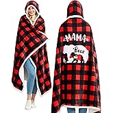 EASLIV Mama Bear Wearable Blanket Hoodie, Hoodie Blanket for Women, Mothers Day Mom Birthday Gifts from Daughter Son, Gifts for Wife From Husband