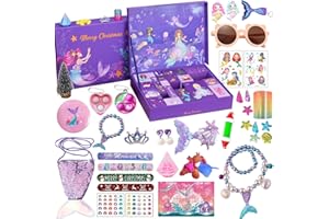 GOGREENWOVEN Advent calendar 2023-37Pcs Toy Mermaid Christmas Advent Calendars for Kids - 24 Days Xmas Countdown Calendars for Girls
