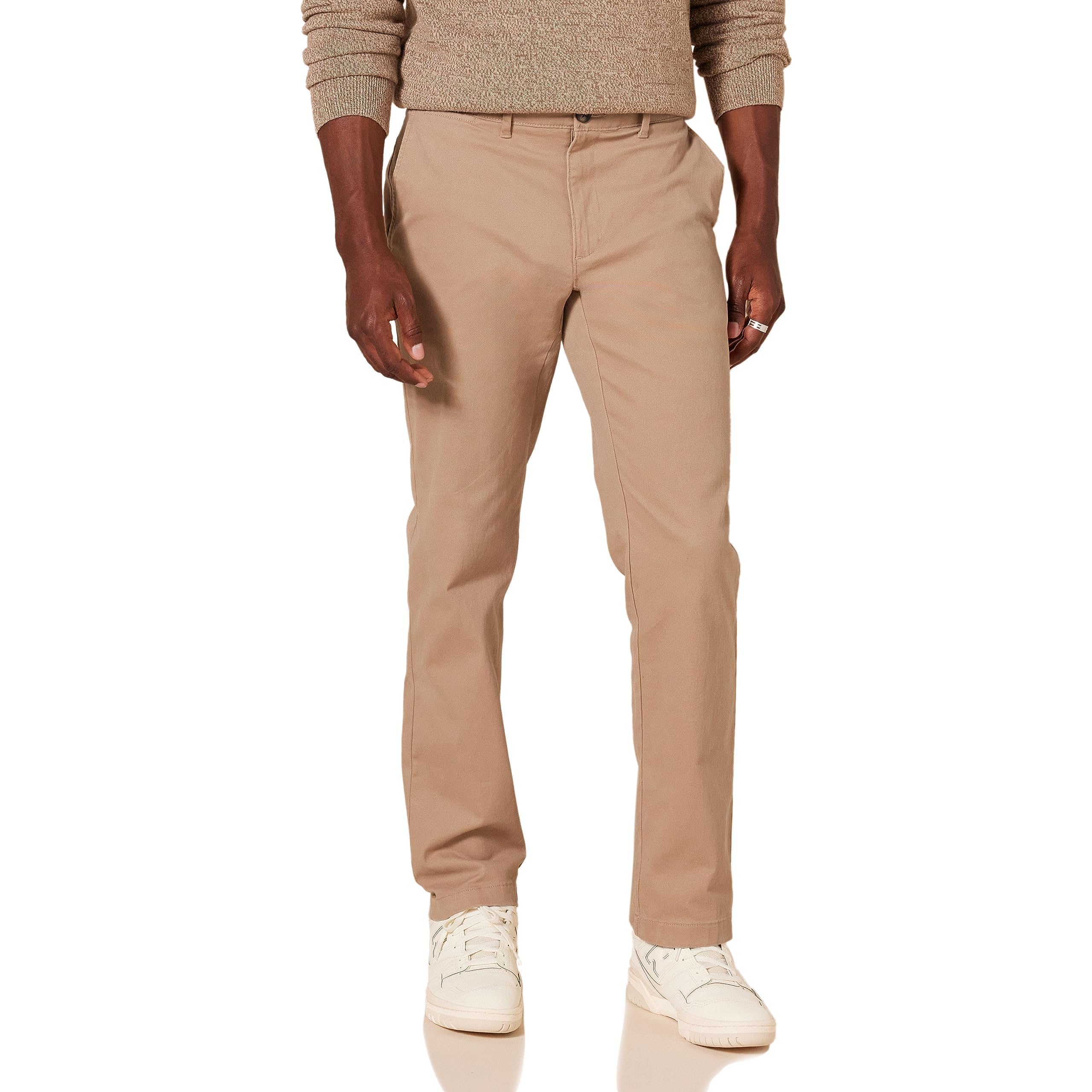 Photo 1 of Amazon Essentials Men's Slim-Fit Casual Stretch Chino Pant, Dark Khaki Brown, 38W x 30L