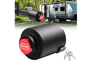 NUOVEPE Trailer Lock Fits 2 5/16 Inch Couplers, Secures Safety Chains Anti-Theft Ball Hitch Lock, Pry-Resistant & Heavy-Duty Trailer Hitch Locks for RV | Cargo | Boat | Dump Trailer (Red)