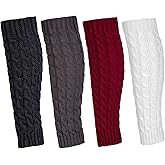 Ueerdand Leg Warmers for Women Girls 4 Pairs Winter Warm Long Boot Knit Knee High Socks