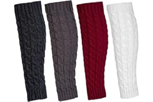 Ueerdand Leg Warmers for Women Girls 4 Pairs Winter Warm Long Boot Knit Knee High Socks