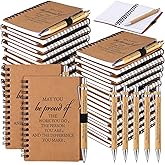 Czlotyh 80 Pcs Employee Appreciation Gifts Inspirational Spiral Notebooks Bulk Motivational Journals Thank You Bamboo Ballpoint Pens for Nurse Teacher Coworker(MAY YOU)