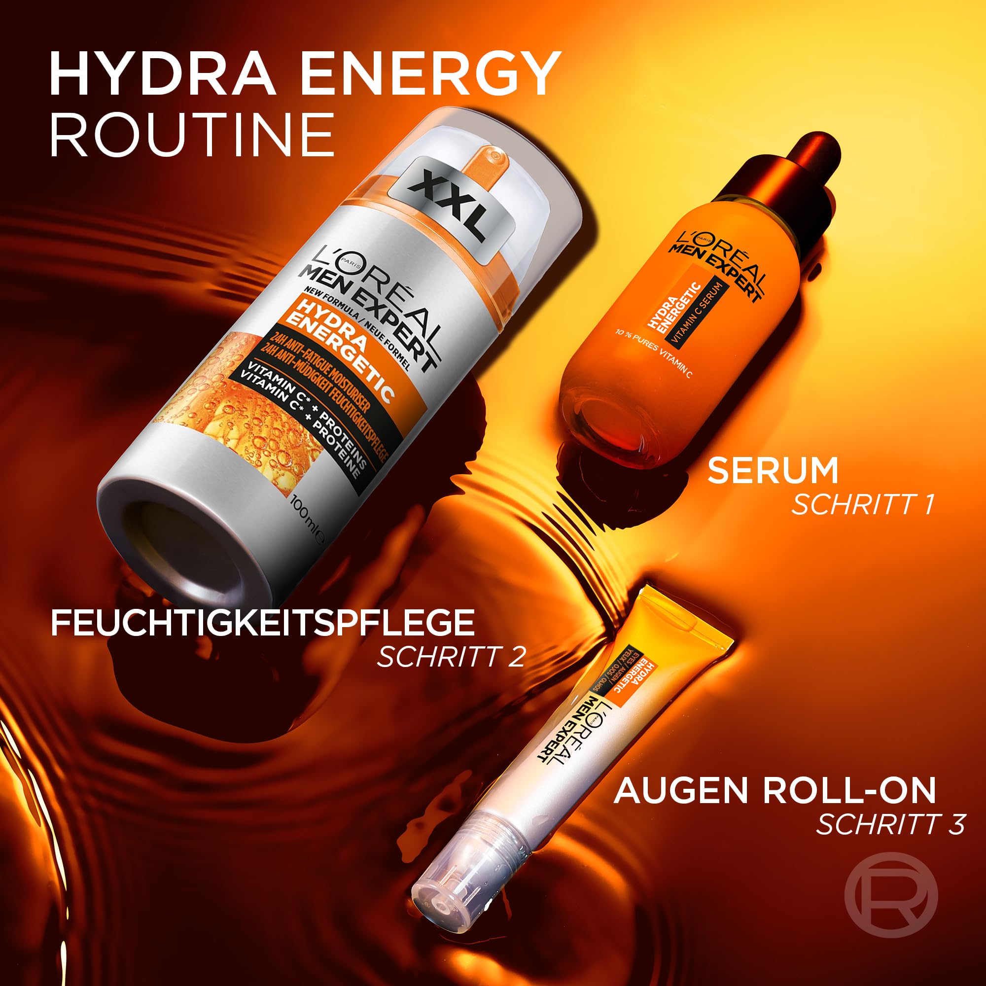 L'Oréal Men Expert XXL Gesichtspflege gegen müde Haut für Männer, Belebende Feuchtigkeitscreme 24H Anti-Müdigkeit, Gesichtscreme für Herren mit Vitamin C, Hydra Energy, [Amazon Exclusive], 1 x 100 ml 6