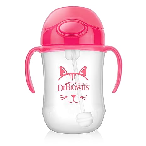 Dr. Browns Babys First Straw Cup, Cute Critters Pink, 9 Ounce, Single