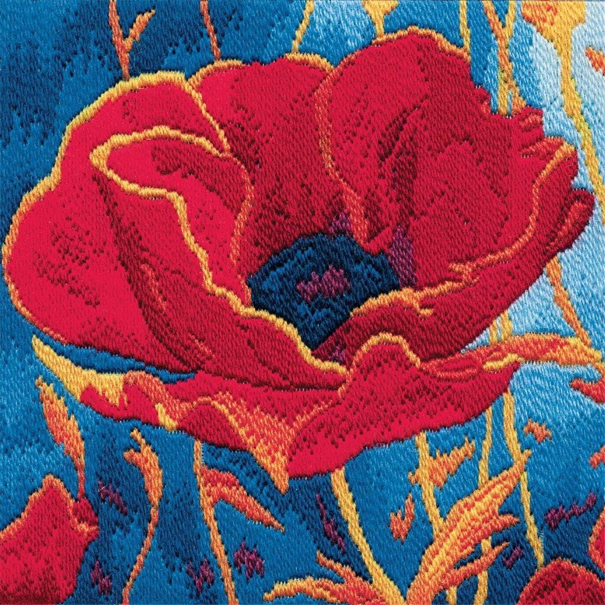 Derwentwater LSPH Designs Long Stitch Kit - Poppy Head