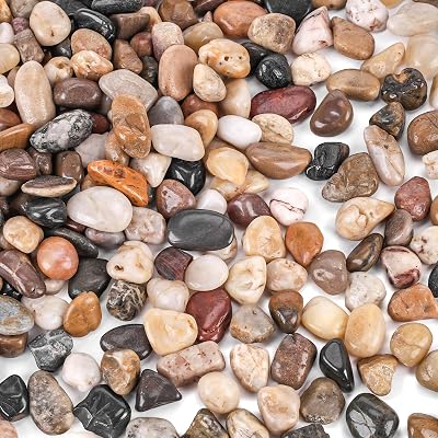 VGOODALL Mixed Colour Pebbles 900g Natural Decorative Stones for Gardens