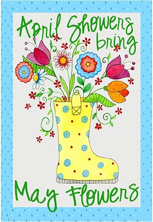 Amazon Com April Showers Bring May Flower Garden Flag Colorful Flower Decor Decorative House Flag Flower Garden Decor House Yard Flag 70x100cm Garden Outdoor