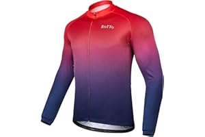ROTTO Cycling Jersey Mens Bike Shirt Long Sleeve Gradient Color Series