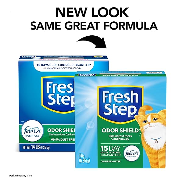 FRESH STEP ODOR SHIELD CLUMPING LITTER WITH FEBREZE FRESHNESS, 14 LB. BOX