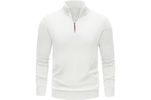 TACVASEN Men's 1/4 Zip Sweaters Cotton Casual Pullover Sweaters Knit Fall Winter Sweatshirts