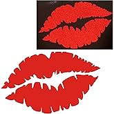 CUSHYSTORE Jumbo Lips Kiss Reflective Decal for Motorcycle Car Hardhat Phone Laptop 5.5" Red