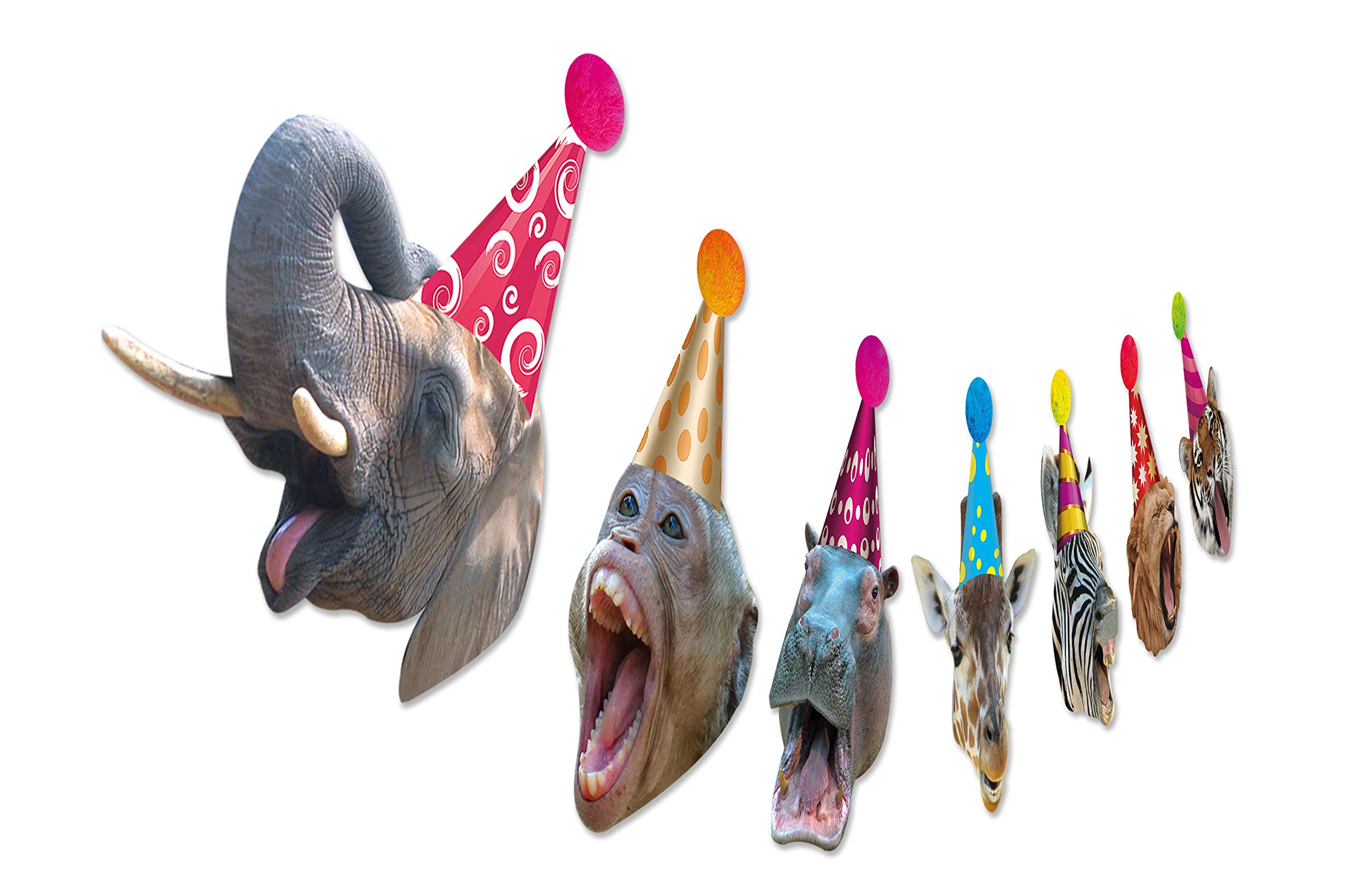 Safari Animal Birthday Garland, Jungle Animal Portrait Bday Banner, Wild One, Zoo Theme Party Decor