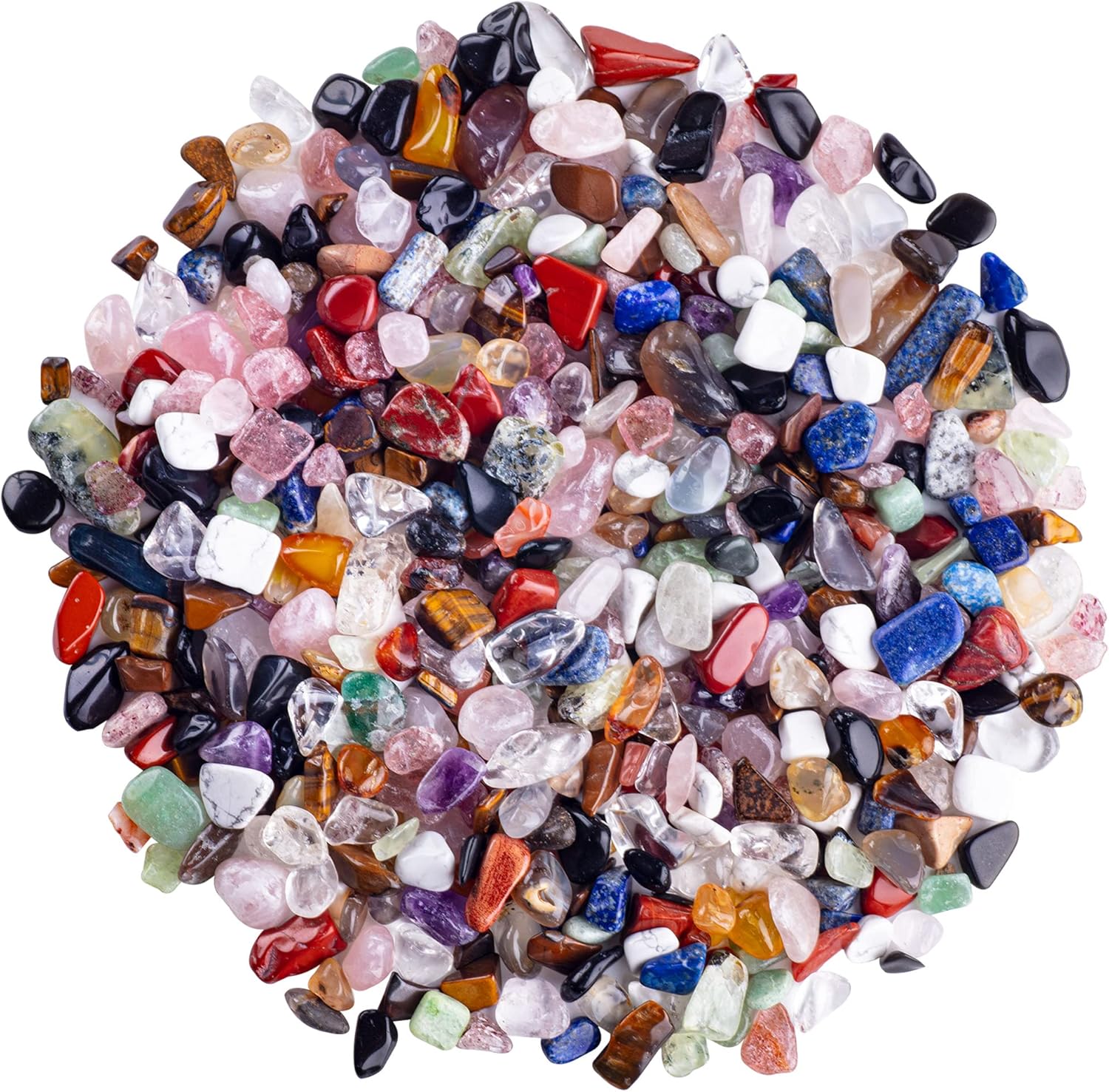 Hardscaping Materials - UFEEL Assorted Tumbled Chips Stone & Crushed Crystal Chips Irregular Shaped Quartz Mixed Stone Pieces for Jewelry Making Home Decorative 1pound (About 460g)