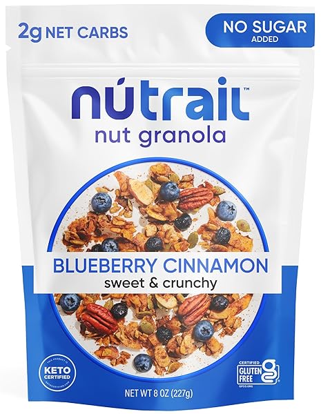 NUTRAIL NUT GRANOLA CEREAL, BLUEBERRY CINNAMON, NO SUGAR...