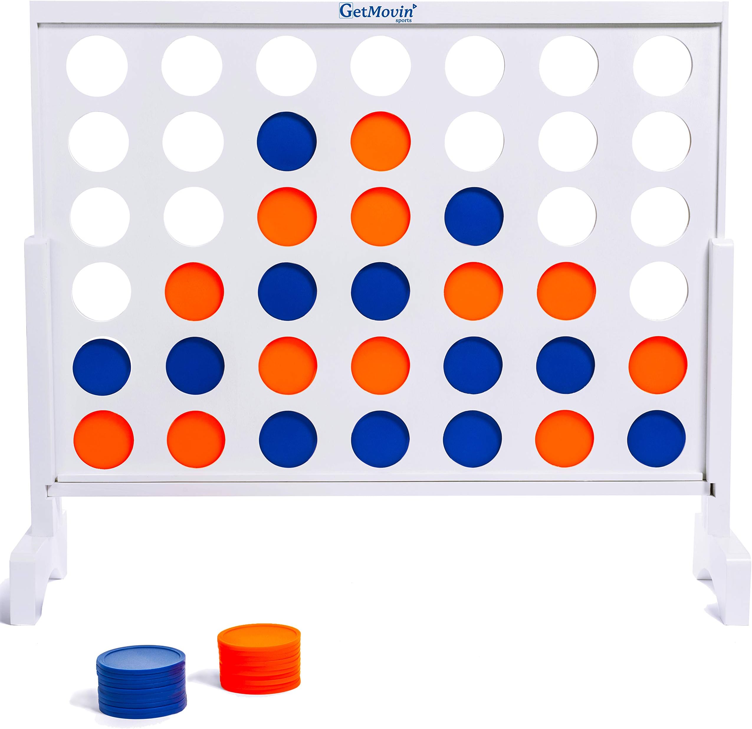 Giant 4-in-A-Row Connect Game - 4 to Score Life Size Family Playset - Fun for Adults and Kids Outdoor, Lawn, Yard, and Party Get Togethers Jumbo 3ft x 2.8ft