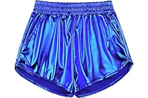 Perfashion Girls Metallic Shorts Sparkly Shiny Hot Pants Gold/Silver/Pink Outfit