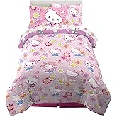 Franco Kids Bedding Super Soft Comforter and Sheet Set with Sham, 5 Piece Twin Size, Hello Kitty