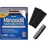 Kirkland Signature Hair Regrowth Treatment Minoxidil Foam for Men, 2.11 oz, 6 Count (6 Month Supply) - Exclusive 2 MicroFiber