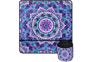 Psesaysky Mandala Sewing Machine Mat with Pockets Non Slip Sewing Machine Madam Sew Reduce Vibration and Noise Easy Storage Sewing Machine Pad Organizer