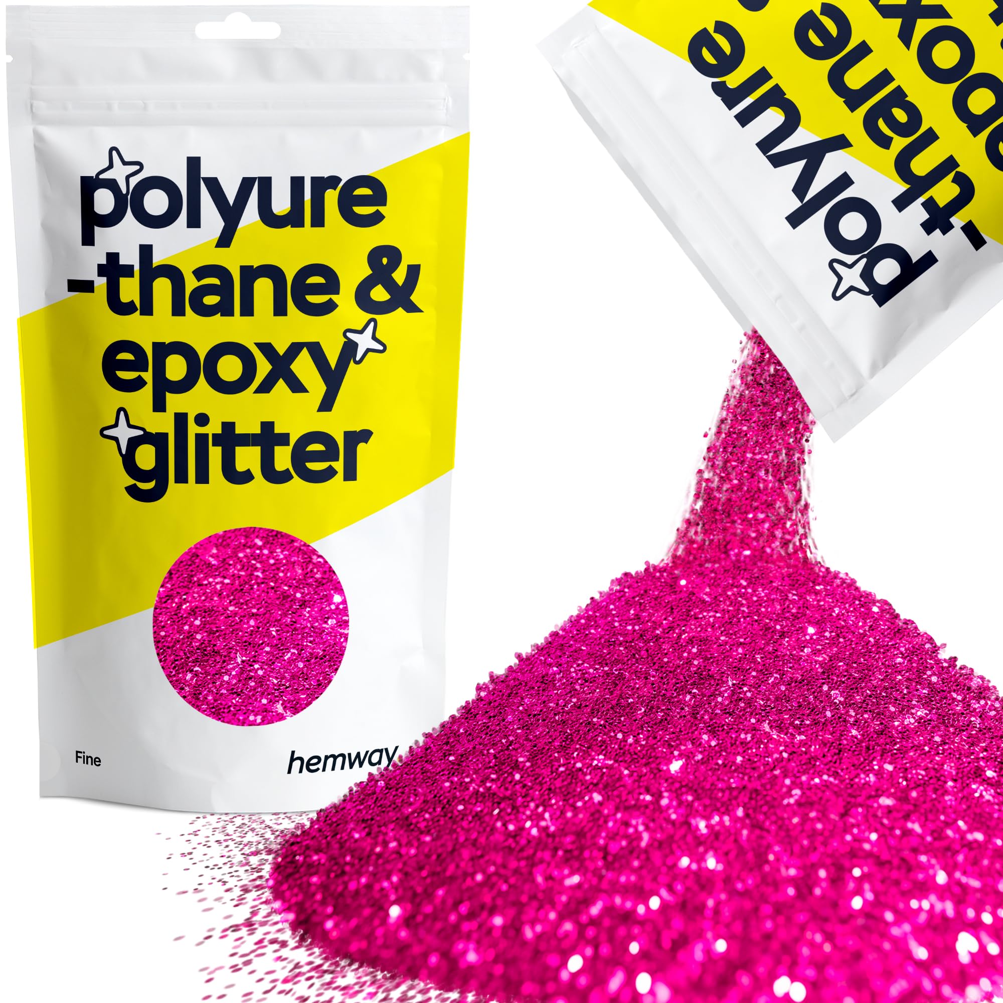 Hemway Resin Glitter Dark Rose Pink 100g Fine | Polyurethane & Epoxy Glitter for Resin Crafts, Tumblers, Coasters, Floor & Table Art