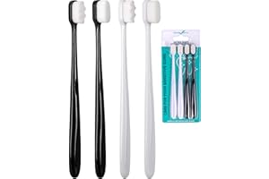 LINGITO Extra Ultra Soft Nano Toothbrush, For Sensitive Gums, Adult Teeth Manual, Toothbrush for Protection Gum Care, Perfect for Kids & Adults (4 Pack)