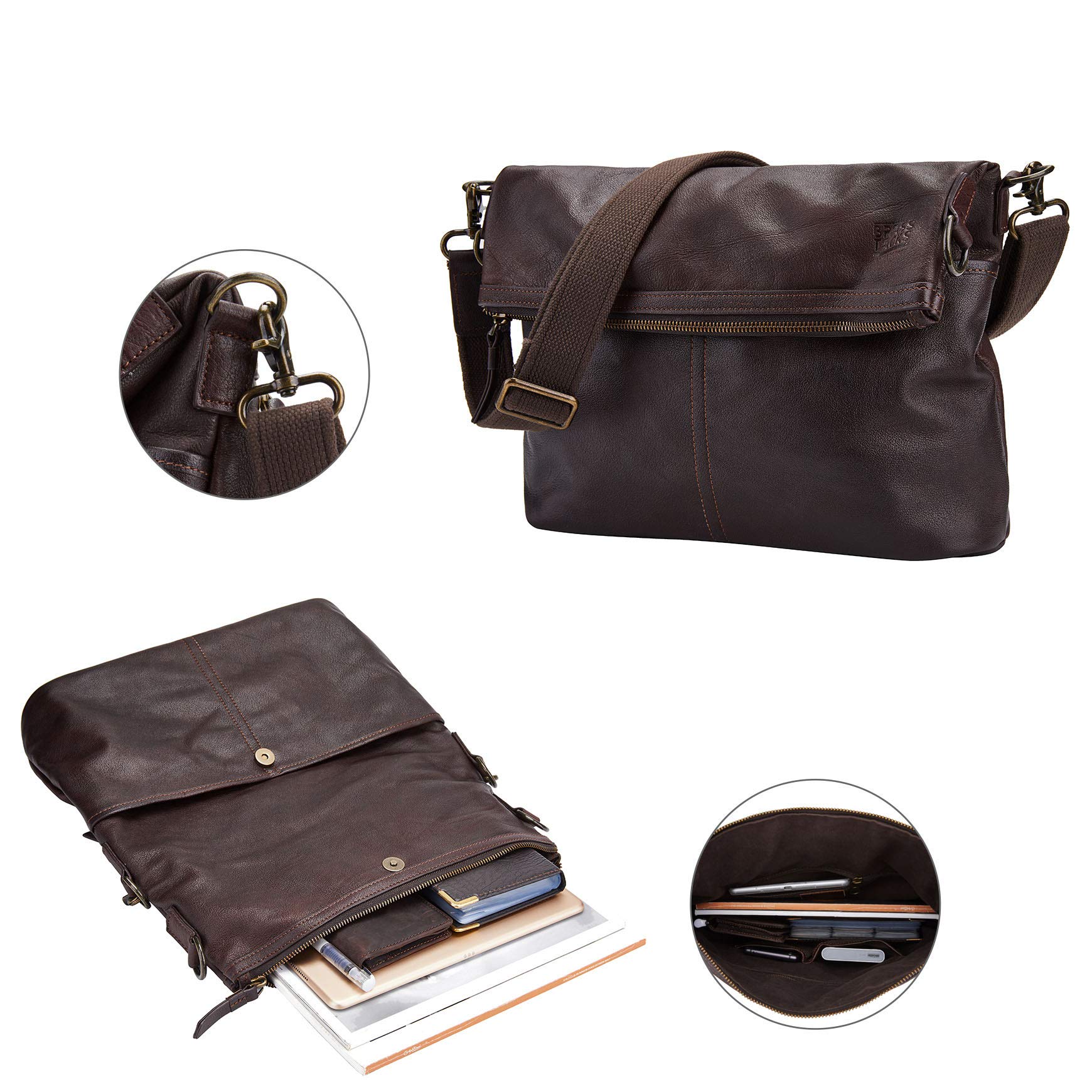 BRASS TACKS Leathercraft Foldable Briefcase Business Messenger Bag