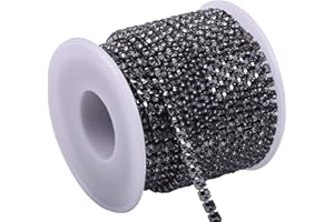 KAOYOO 10 Yards 4MM Crystal Rhinestone Close Chain Trim for Sewing Crafts,DIY Decoration