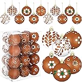 Rotatingpals 24 Pcs 2.36 Inch Mexican Christmas Ball Ornaments Platos De Barro Mexicanos Barro Decor Tree Hanging Ornaments Plastic Christmas Balls Decor for Xmas Trees Holiday Party Favors Home