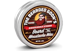 The Bearded Goon Ridiculously Strong Mustache and Beard Wax for Men | All Day Style Control to Tame Facial Hair | All Natural Handlebar Moustache Wax - 1oz (30ml)