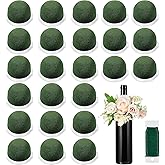 Tessco 24 Pcs Mini Floral Foam Holder Round Floral Foam with Green Floral Wire Floral Arrangement Supplies Flower Foam for Fr