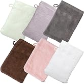 Made Easy Kit Bath Mitts - Pack of 6 - (6" x 9") European Style Washcloth with Loop (Variety, 6 x 9 inches)