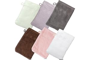 Made Easy Kit Bath Mitts - Pack of 6 - (15.24 cm x 22.86 cm) European Style Washcloth with Loop by MEK (Variety, 15 cm x 23 c