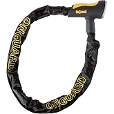 OnGuard Mastiff 2.6 ft Chain Lock &ndash; 8 mm Hardened Steel Chain (80 cm) &ndash; X2P Dual Lock System, Integrated Lock Head, Protective Sleeve, 5 Laser-Cut Keys