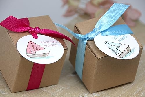 5 Stück Gastgeschenk zur Taufe, Konfirmation, Kommunion, Firmung - Schachtel & Anhänger & Satinband