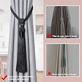 Pretty Jolly 2 Pack Long Tassel Curtain Tiebacks Handmade Rope Knot Black view 3
