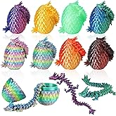 8PCS 3D Printed Dragon Eggs with Dragon Inside, Easter Egg Stuffers, Articulated Dragon Fidget Toy for Teen Boy Kid, Easter Mythical Pieces Dragon in Egg Gifts for Boys