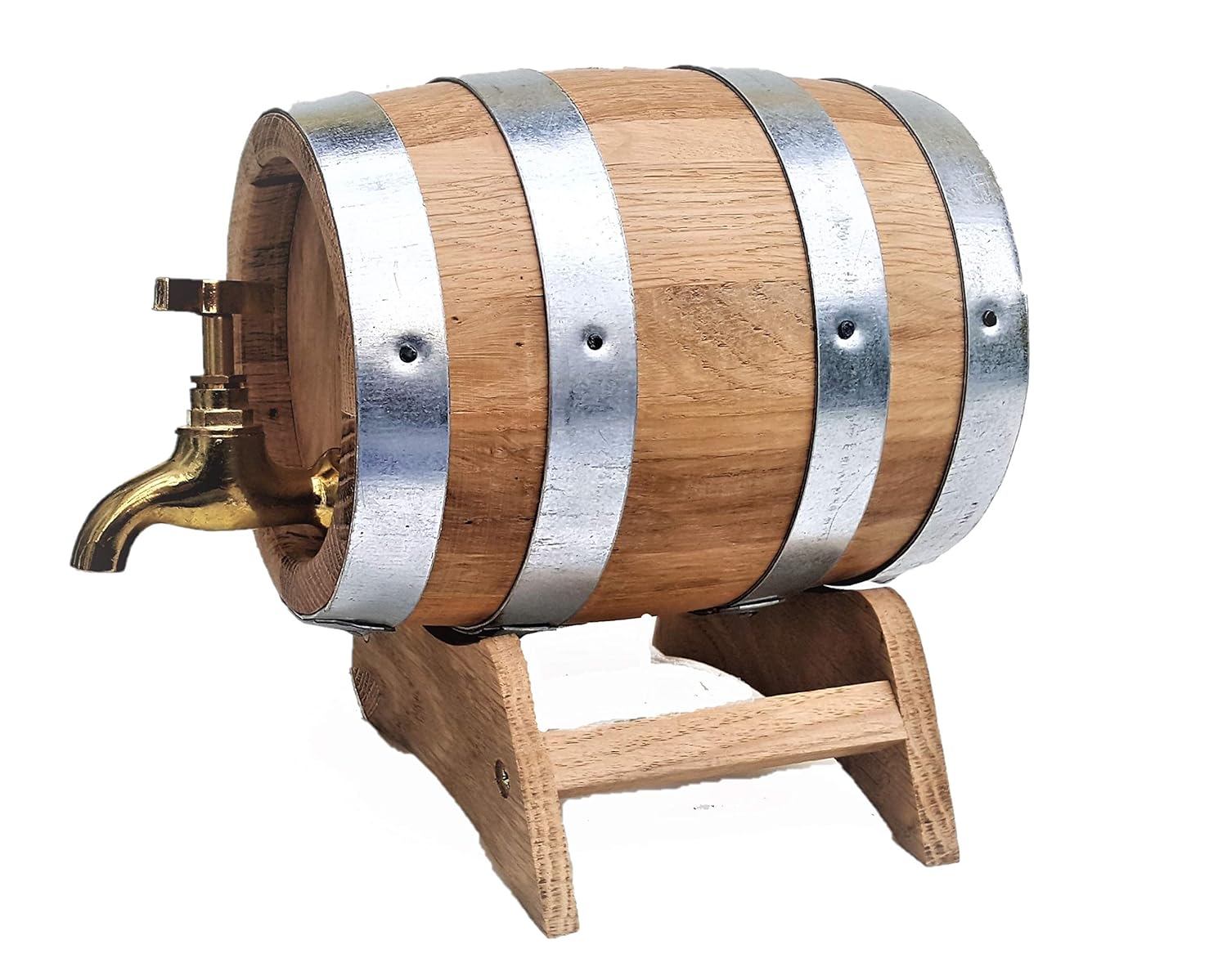 3 L Wooden Barrel Oak Wood Cask with metal tap, for aging spirits