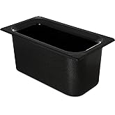 Carlisle FoodService Products CM110203 Coldmaster ABS Third-Size Food Pan, 4 qt. Capacity, 12.68" x 6.89" x 6.01", Black