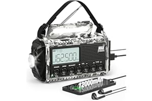 Eoxsmile Emergency Radio 12000mAh with NOAA Weather Alert | Solar, Hand Crank, Battery AM/FM/Shortwave with Type-C Charger, Flashlight, SOS for Hurricane, Camping, Outdoor Survival